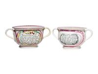 Two Sunderland Luster Chamber Pots