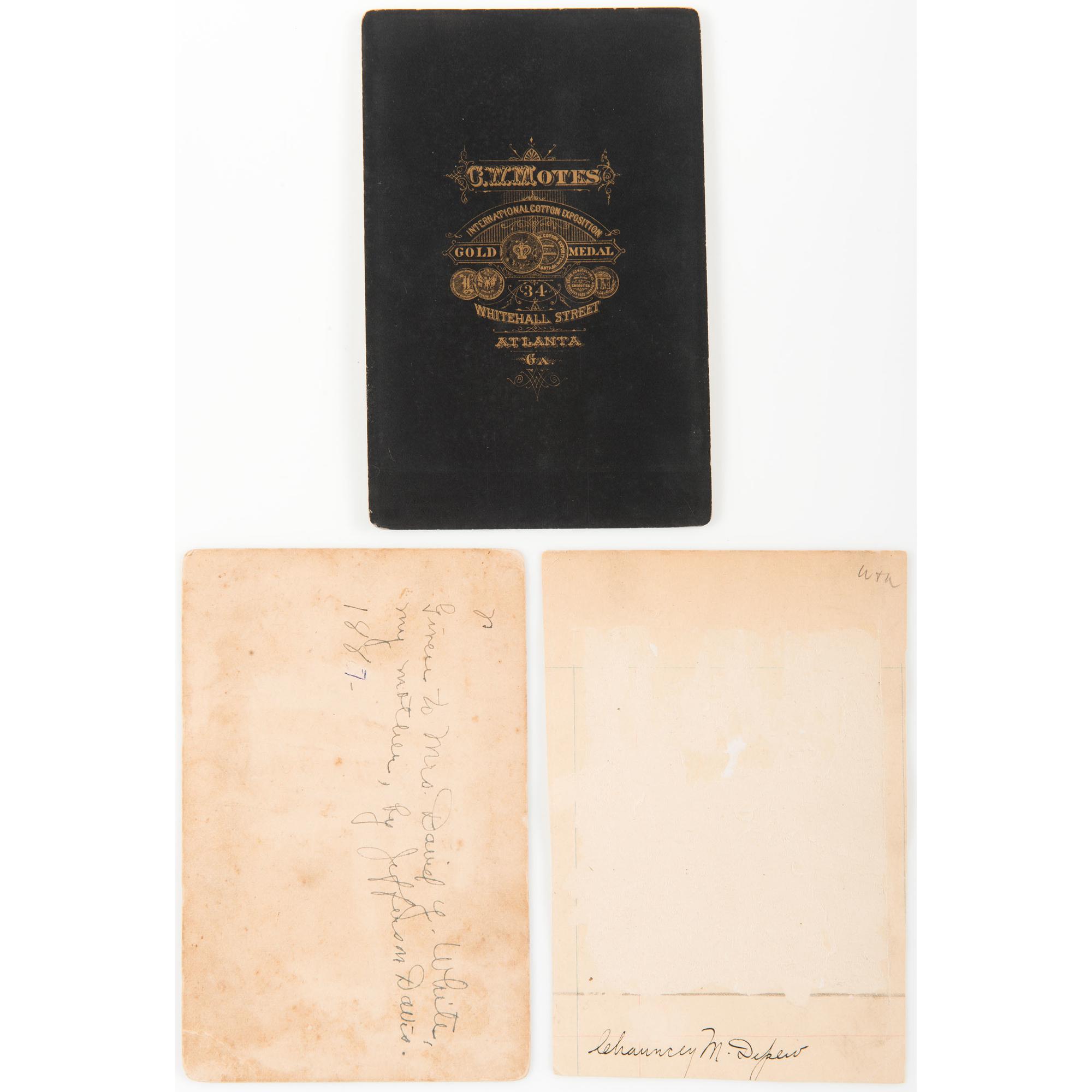 Jefferson Davis, Cabinet Cards, Incl. Last Known Photograph