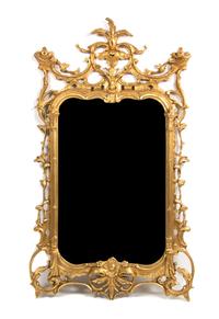 A Pair of Chinese Chippendale Style Giltwood Mirrors Height 55 x width 33 1/2 inches. — LATE 20TH CENTURY