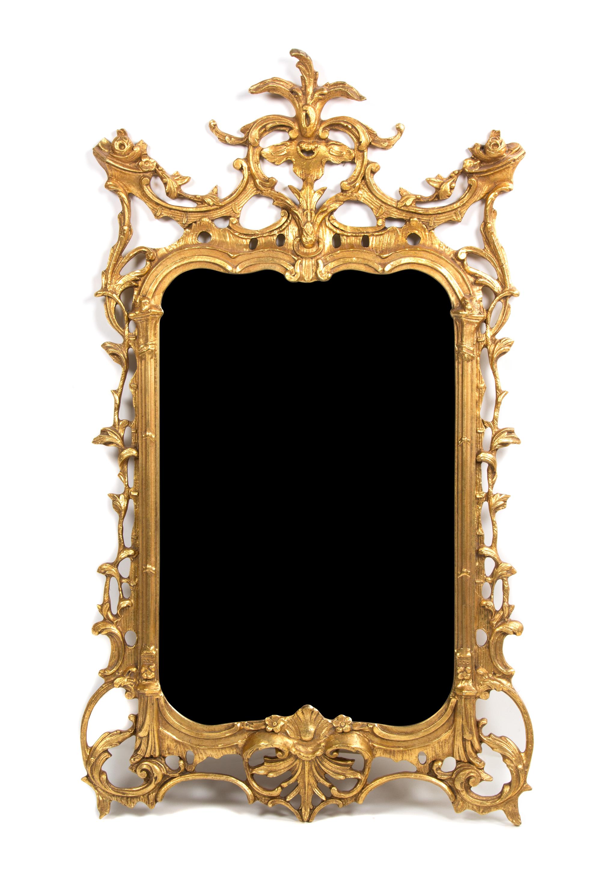 A Pair of Chinese Chippendale Style Giltwood Mirrors Height 55 x width 33 1/2 inches. — LATE 20TH CENTURY