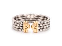 BVLGARI, STEEL AND YELLOW GOLD 'PARENTESI' CUFF BRACELET