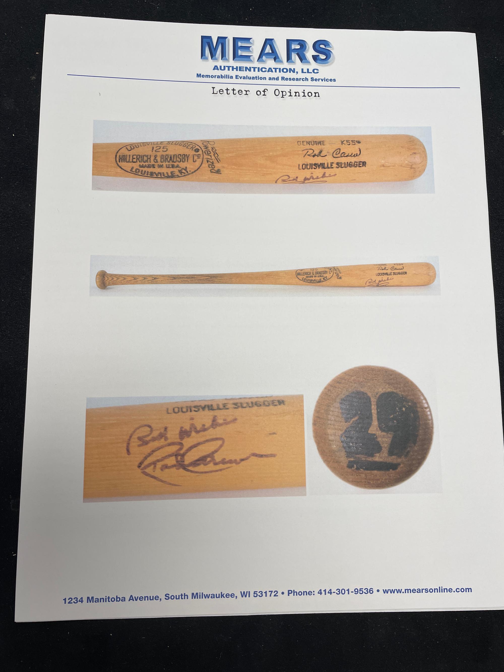 A Rod Carew Signed Autograph 1977-79 Baseball Promotions Louisville Slugger Bat (MEARS LOA),