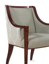 A Pair of Louis XVI Style Fauteuils and an Armchair with Reeded Legs