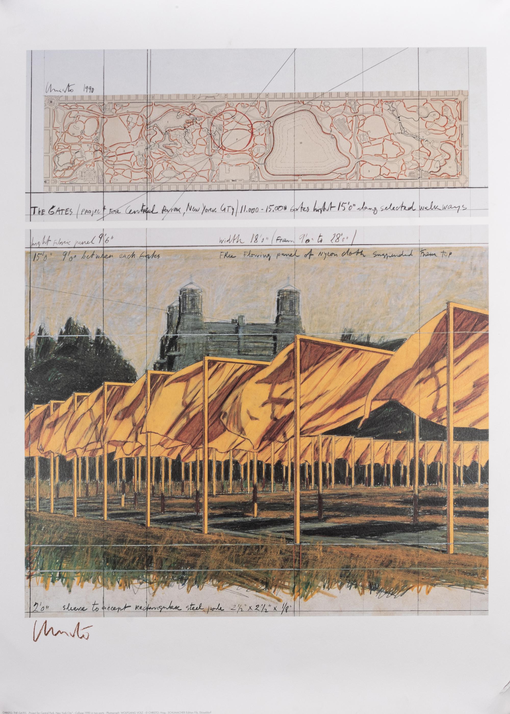 Three Posters (The Gates, Project for Central Park; The Gates, Project for Central Park; and Over the River Project for Colorado)