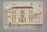 A Set of Nine Italian Hand-Colored Engravings Depicting Venetian Palaces