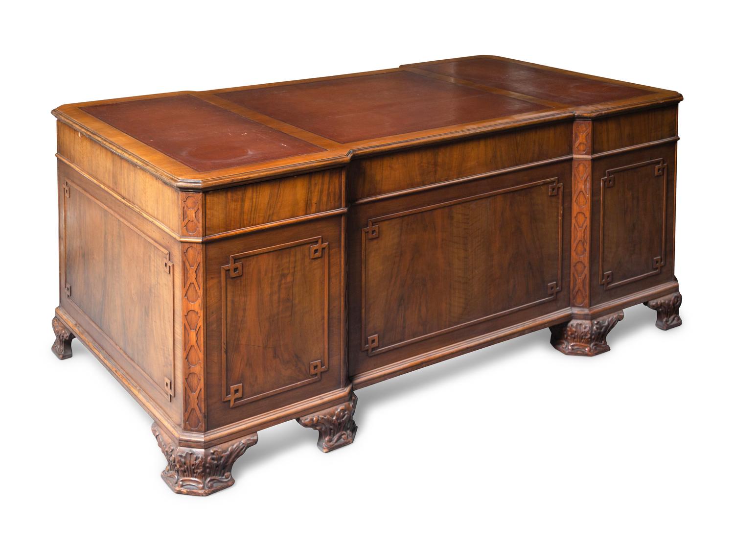A George III Style Mahogany Pedestal Desk