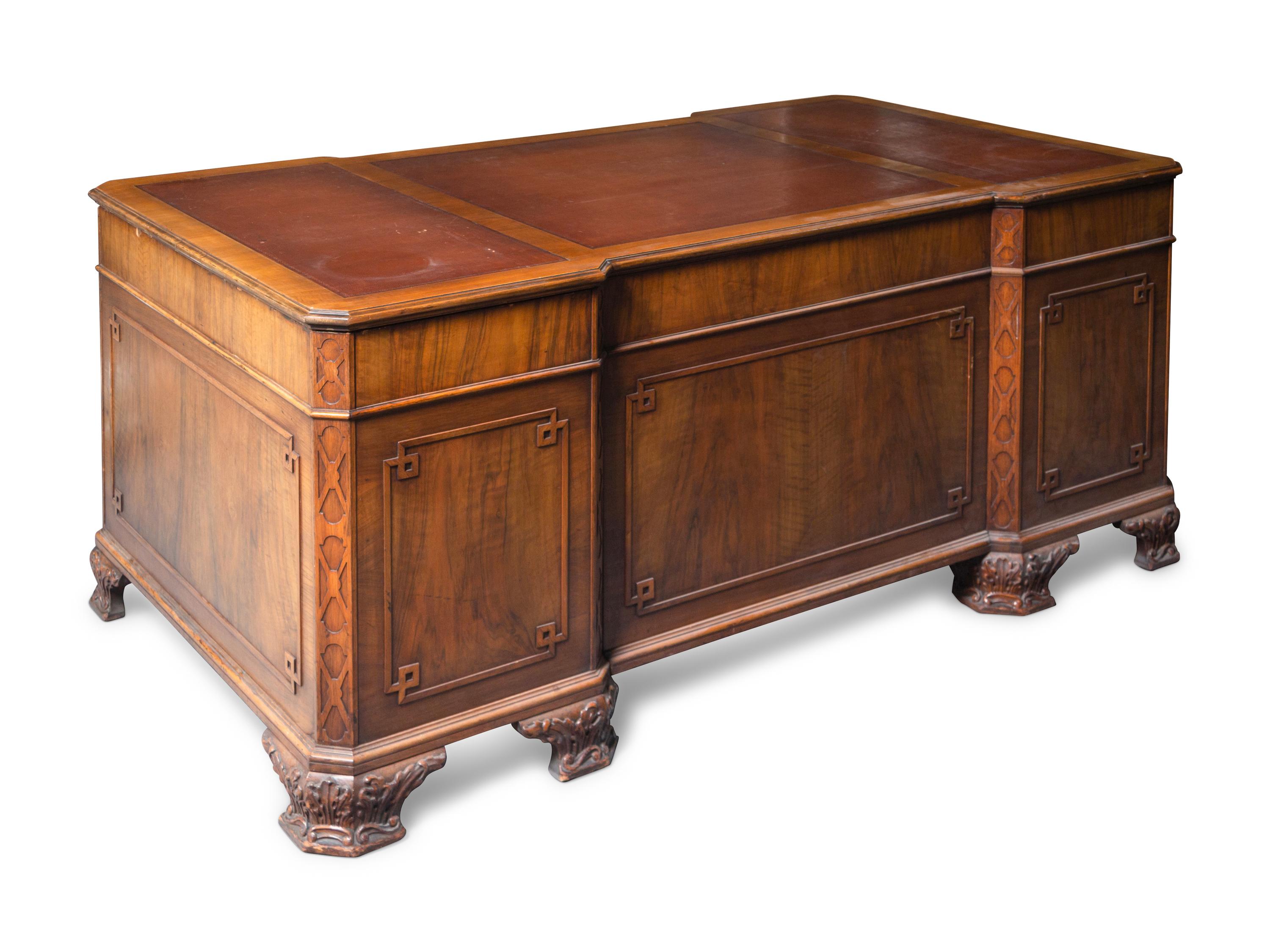 A George III Style Mahogany Pedestal Desk