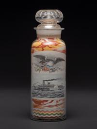An Impressive Masterwork Andrew Clemens (American, 1857-1894) Labeled Sand Bottle