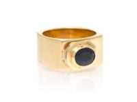 A 14 Karat Yellow Gold and Sapphire Ring, 6.90 dwts.