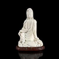 A small Chinese blanc de Chine figure of seated Guanyin 德化窑观音小造像 18th century or earlier ???????