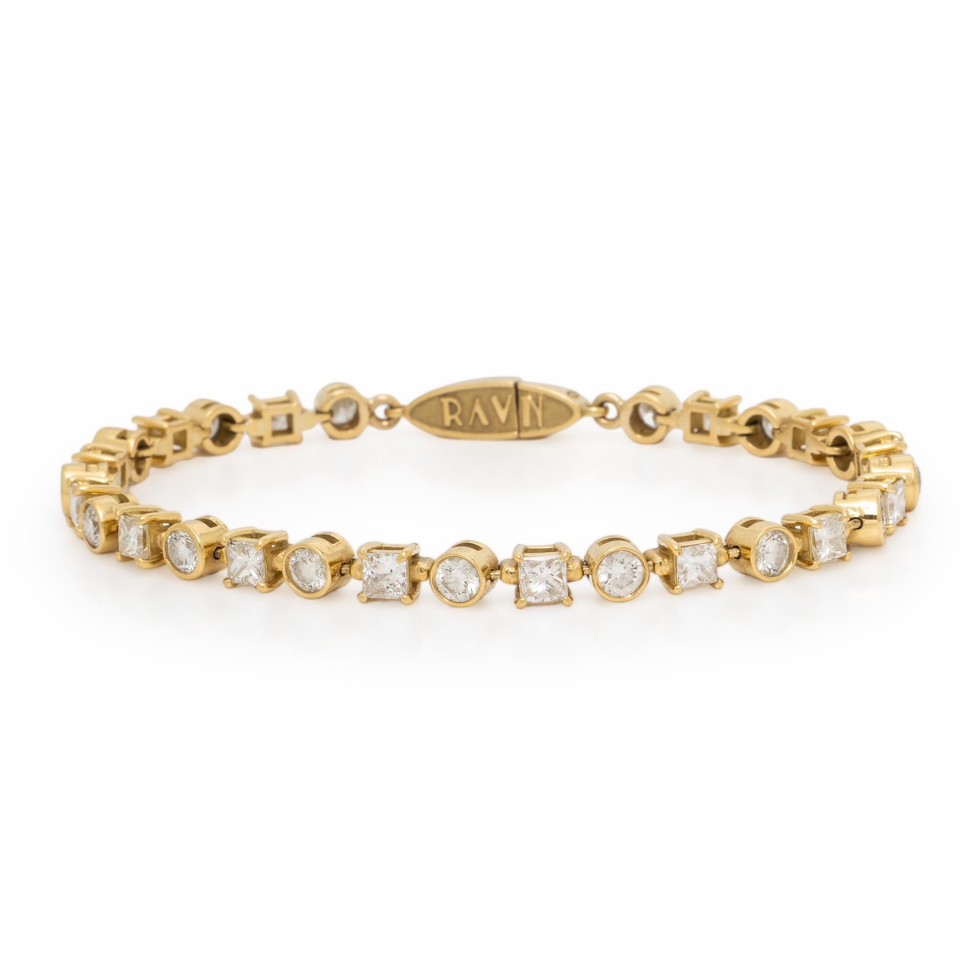 House of Ravn, 'Orion's Tennis', Diamond and Yellow Gold Bracelet