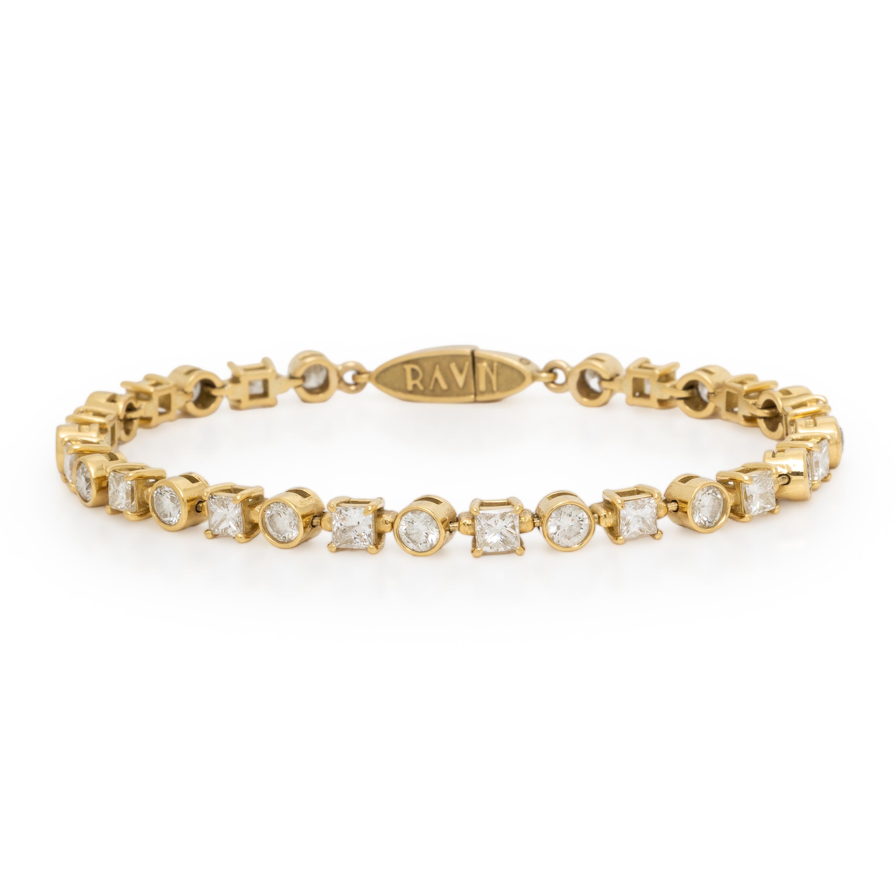 House of Ravn, 'Orion's Tennis', Diamond and Yellow Gold Bracelet