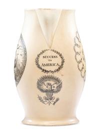 A Rare Liverpool Transfer-Printed Creamware 'John Adams' Pitcher