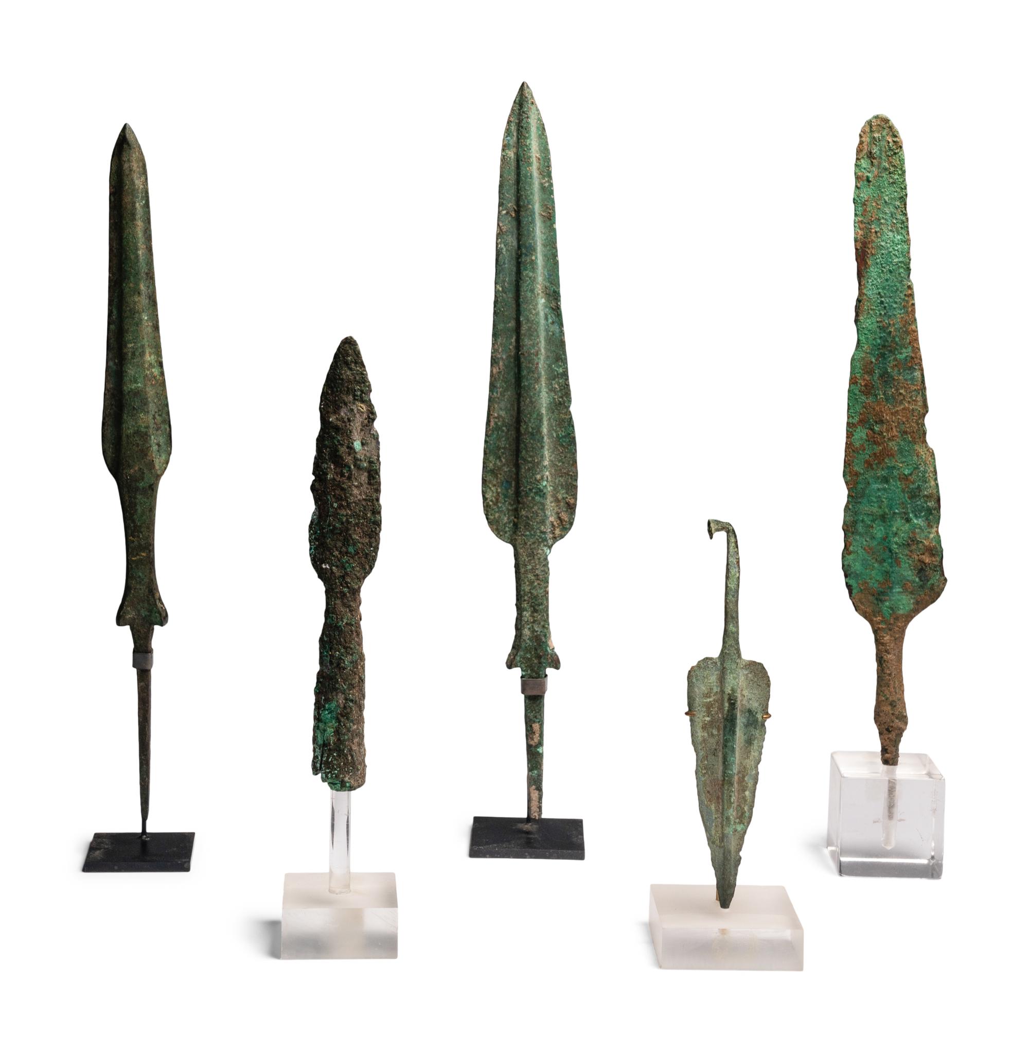 Five Luristan Bronze Spear Points