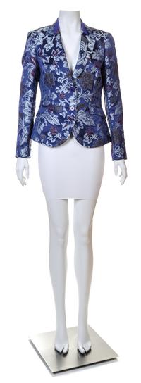 An Etro Purple Silk Brocade Jacket, Size 44.