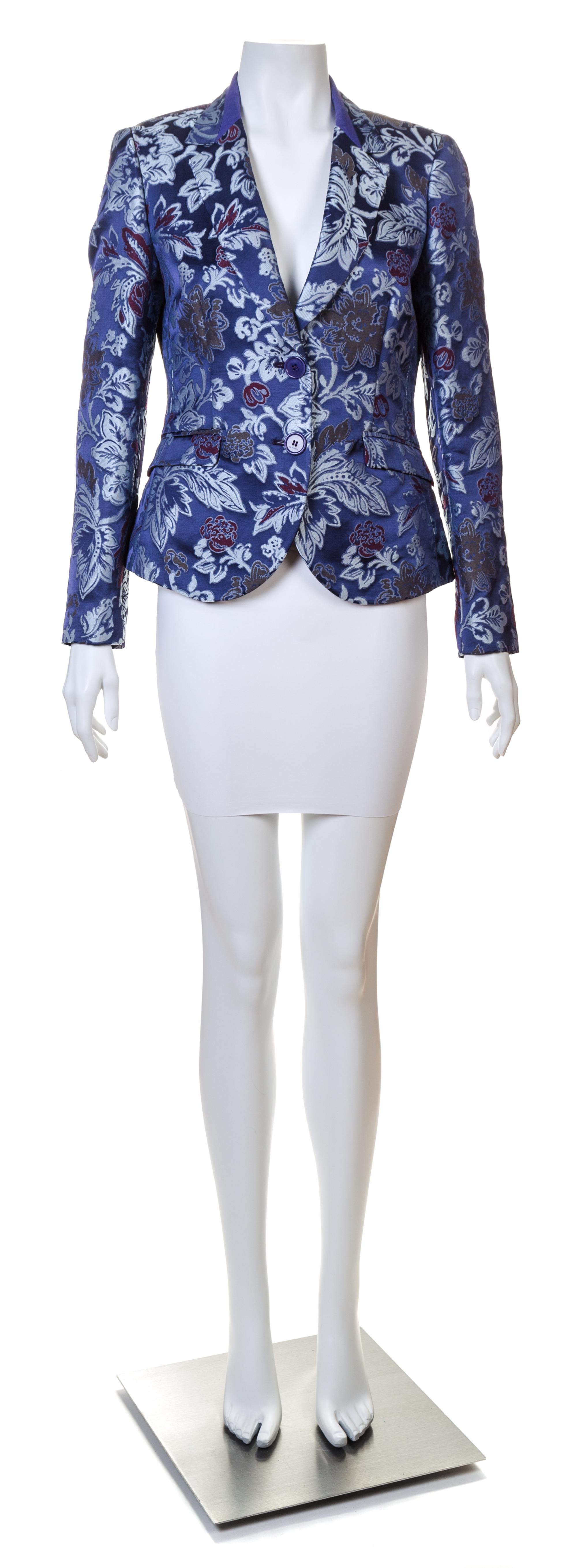 An Etro Purple Silk Brocade Jacket, Size 44.