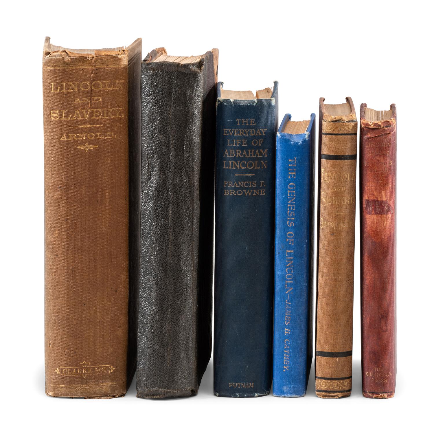 [ABRAHAM LINCOLN]. 1908 Lincoln Centennial Medal with 6 Lincoln-related works, comprising: