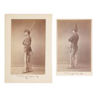 [Native-Americana] 2 photographic studies of a US Cavalry officer in 1875