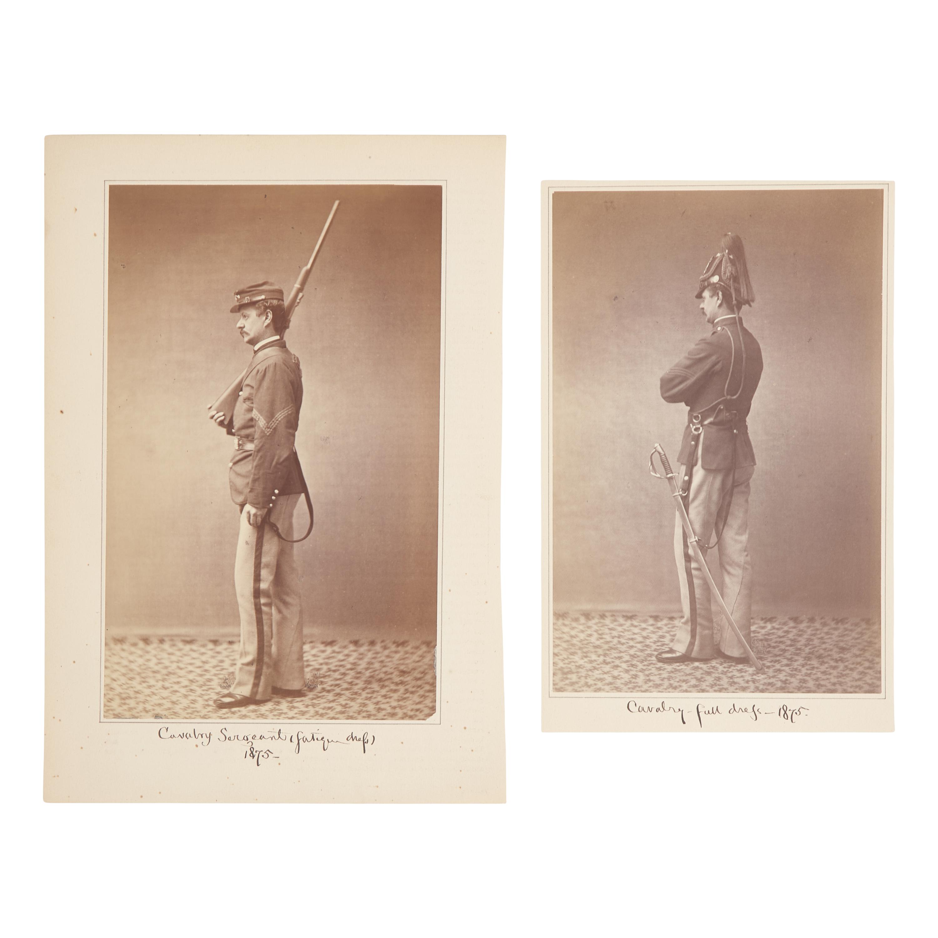[Native-Americana] 2 photographic studies of a US Cavalry officer in 1875