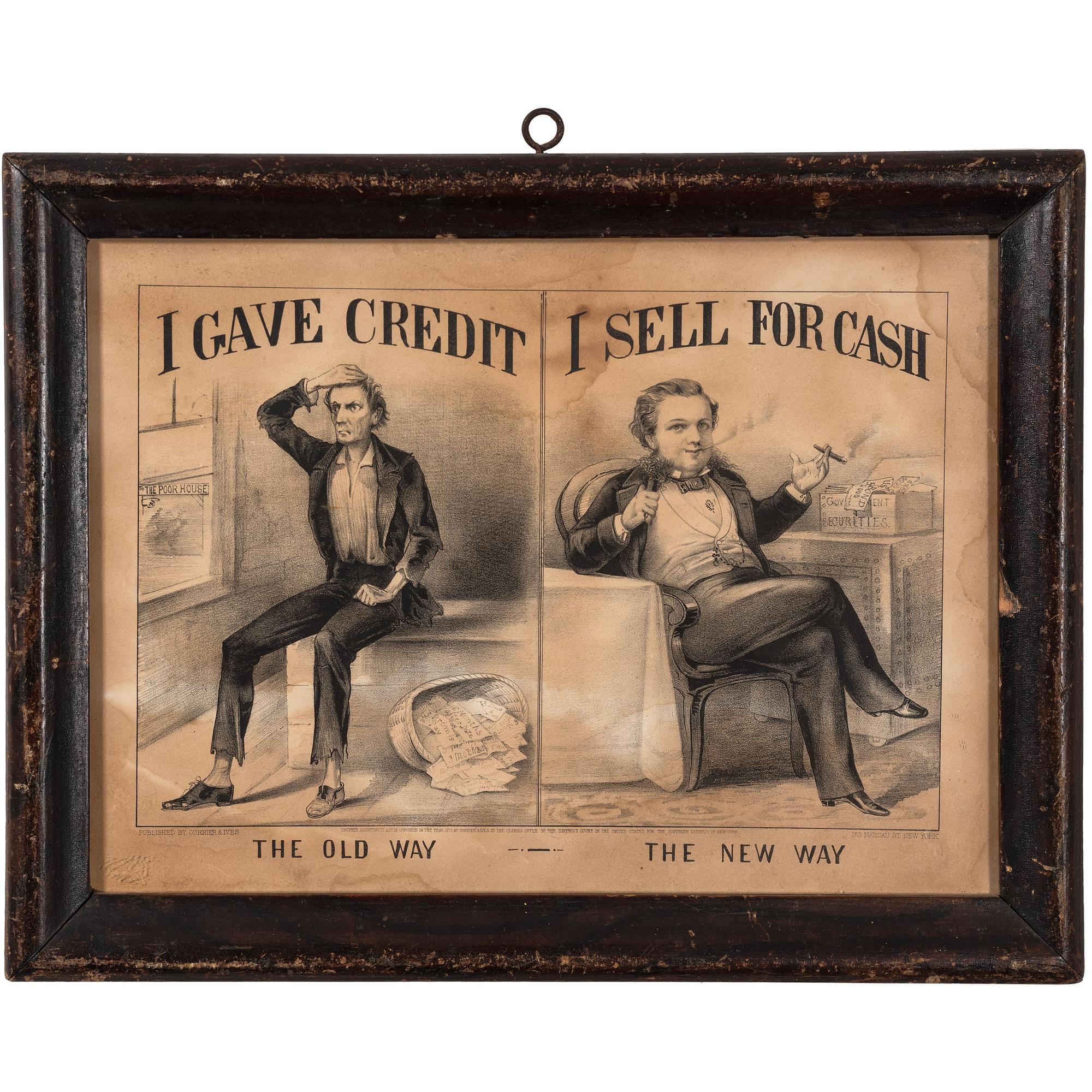 [LINCOLNIANA]. CURRIER & IVES, publishers. A group of 2 lithographs, incl. example featuring Abraham Lincoln.