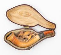 A Carved Meerschaum Pipe Length 4 1/4 inches.