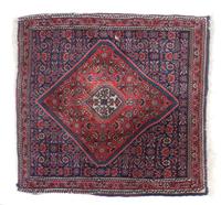 An Iranian Silk Rug 3 feet x 2 feet 11 inches.