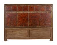 An Indian Painted and Parcel Gilt Relief Panel Converted to a Headboard