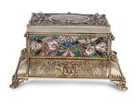 A Continental Enameled Silver Gilt Singing Bird Automaton Box — 19TH CENTURY