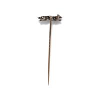 ANTIQUE, YELLOW GOLD, DIAMOND, AND RUBY TIE PIN
