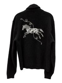 Five H Bar C Bronc-Shawl Wool Sweaters with horse and rope embellishments