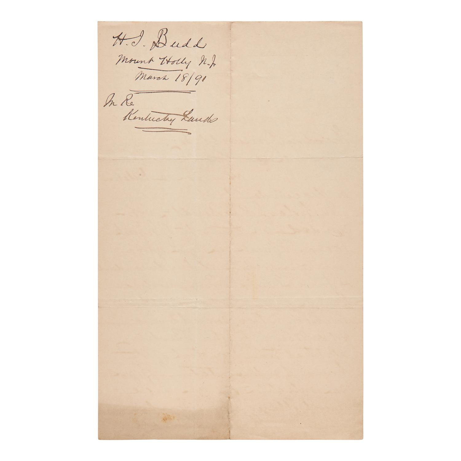 [Presidential] Roosevelt, Theodore. Autograph Note, signed