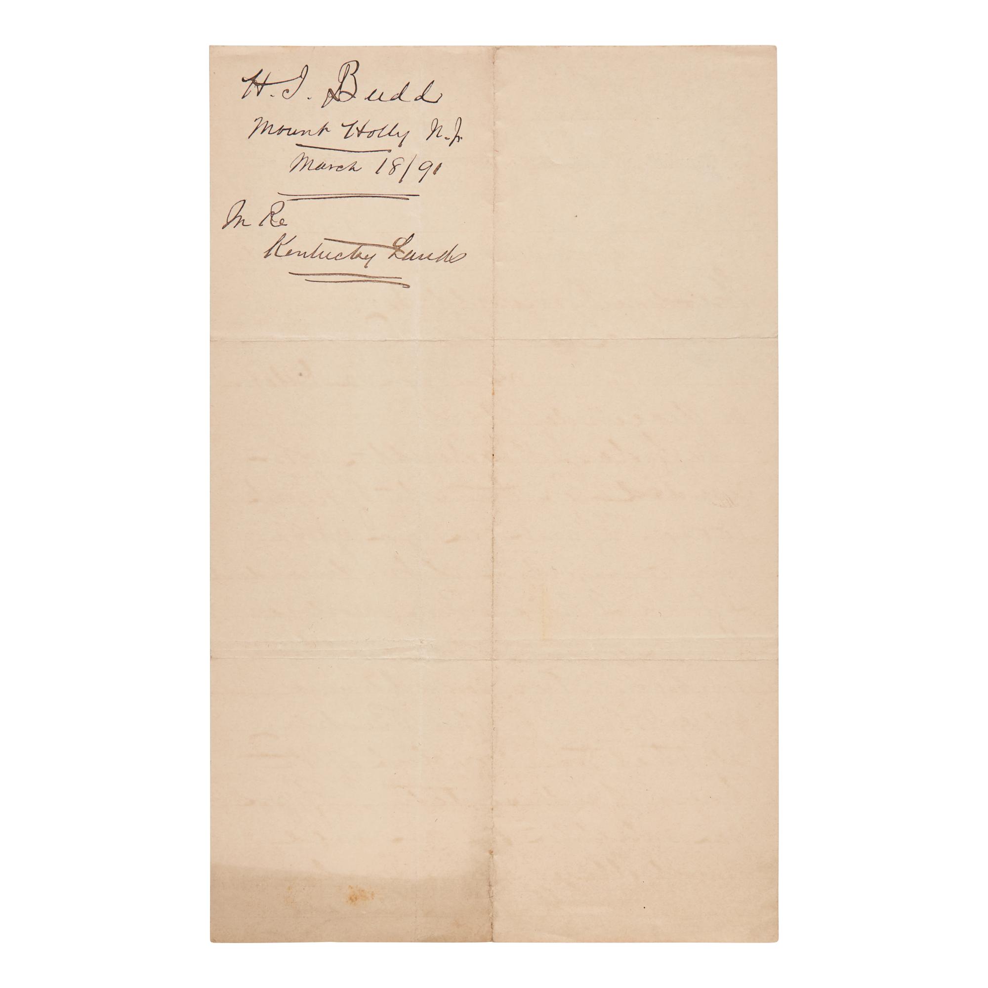 [Presidential] Roosevelt, Theodore. Autograph Note, signed
