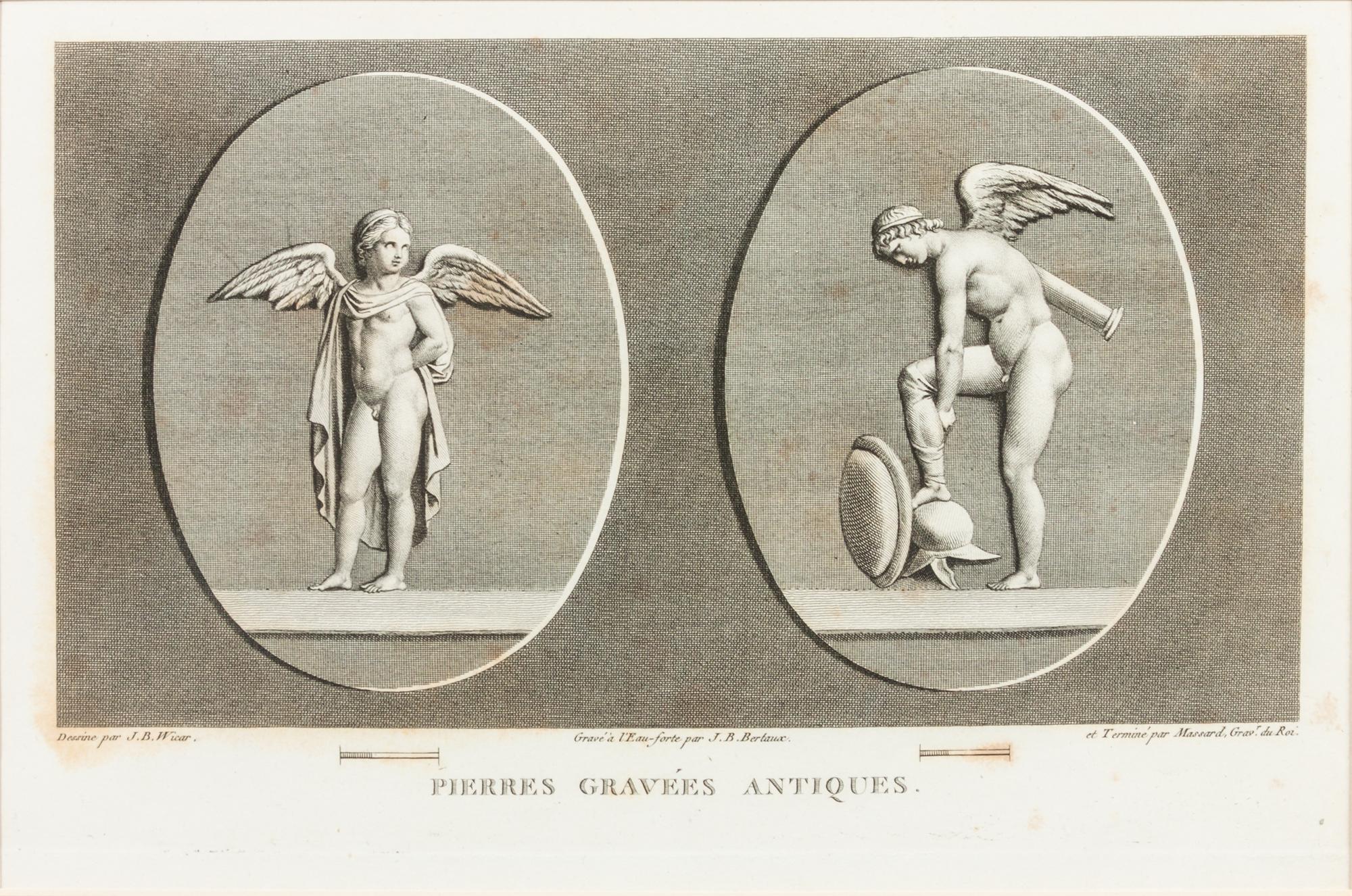A Collection of Six French Prints of Classical Statues Largest: 9 x 11 inches. — AFTER J.B. WICAR
