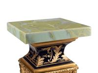 A Pair of Napoleon III Style Gilt Metal Mounted Marble and Metal Pedestals