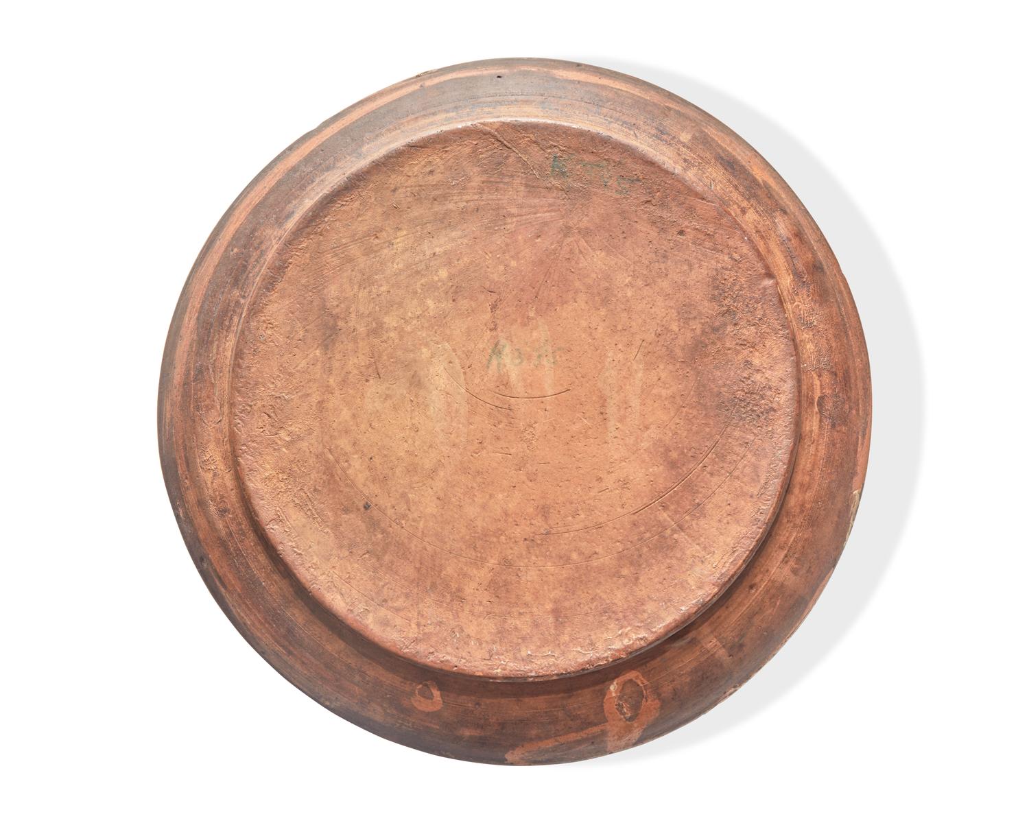 A Glazed and Slip-Decorated Redware Pie Plate, Dated "1816," Attributed to Old Salem, North Carolina