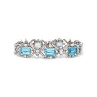 AQUAMARINE AND DIAMOND BRACELET