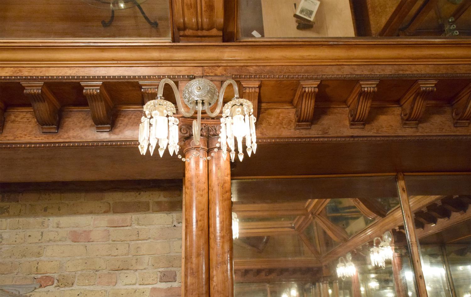 A Mirror inset and Bird's Eye Maple Nashville Jewelry Store Interior 255" W x 223" D x 120.5" — United States, Circa 1913