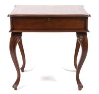 An Italian Parquetry Decorated Flip-Top Desk Height 30 x width 30 x depth 22 inches. — SECOND HALF 20TH CENTURY