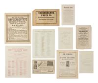 [EARLY PHOTOGRAPHY]. A large assortment of photographers' advertising cards, sheets, and signage.