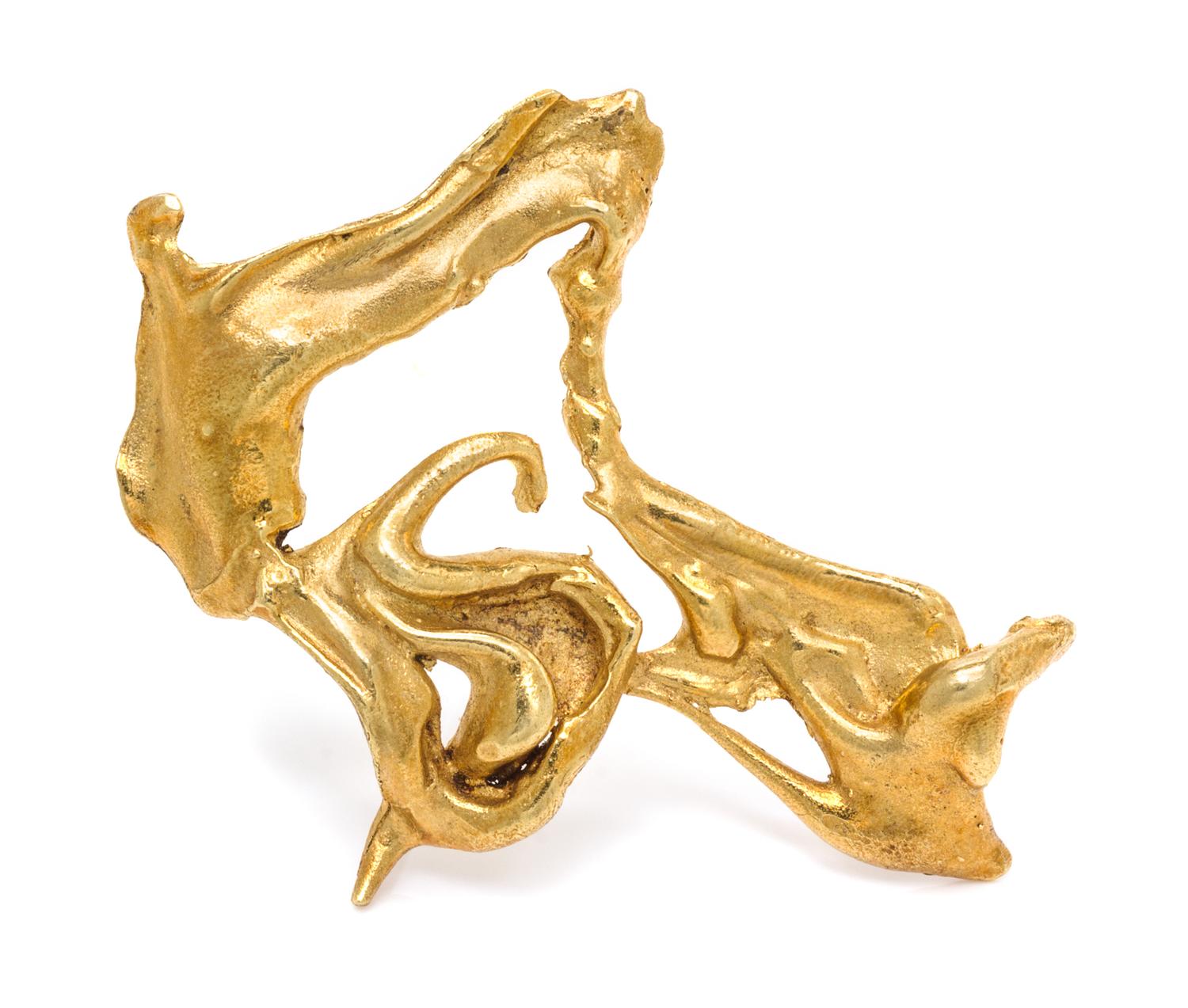 A Modernist 18 Karat Yellow Gold Brooch, Ed Wiener, 12.00 dwts.