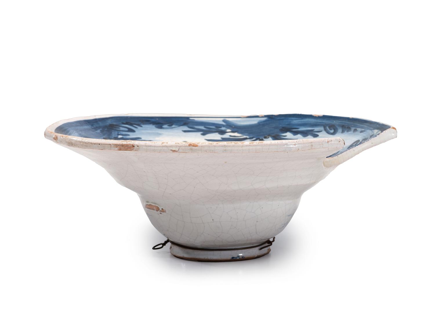 A Delftware Shaving Bowl