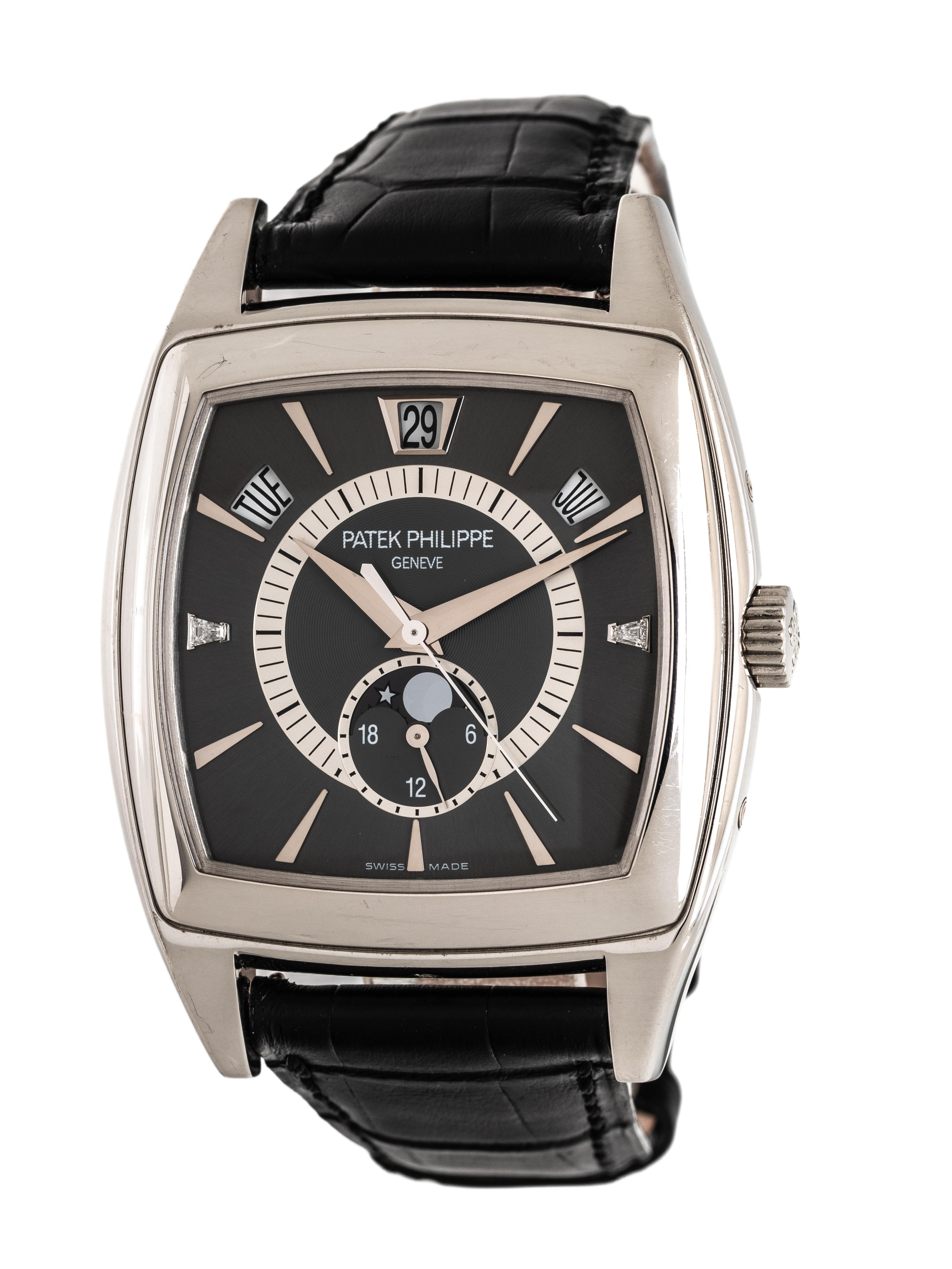 Patek Philippe, Ref. 5135P, Platinum Annual Calendar Moonphase Watch, with Box, Manuals, and Extract from the Archives