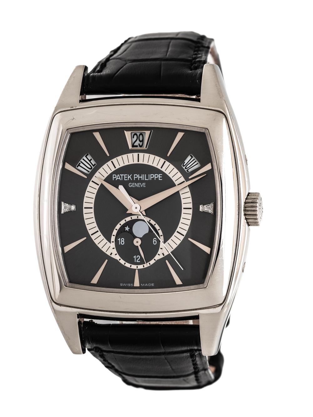 Patek Philippe, Ref. 5135P, Platinum Annual Calendar Moonphase Watch, with Box, Manuals, and Extract from the Archives