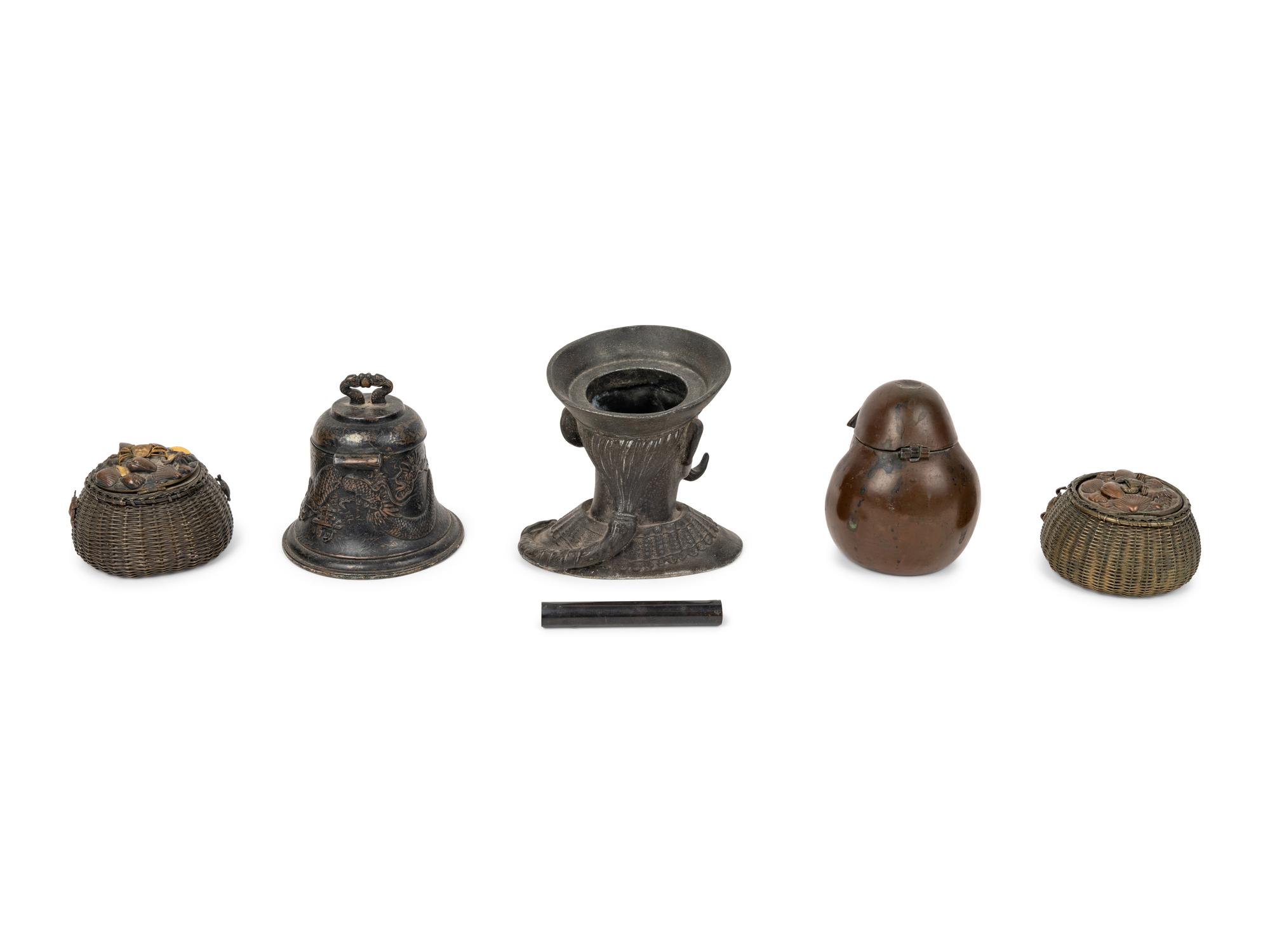 Five Chinese and Japanese Inkwells