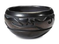 Carved Blackware Pottery Bowl