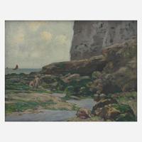 Henry Bayley Snell (American, 1858-1943) Children Playing in Rock Pools