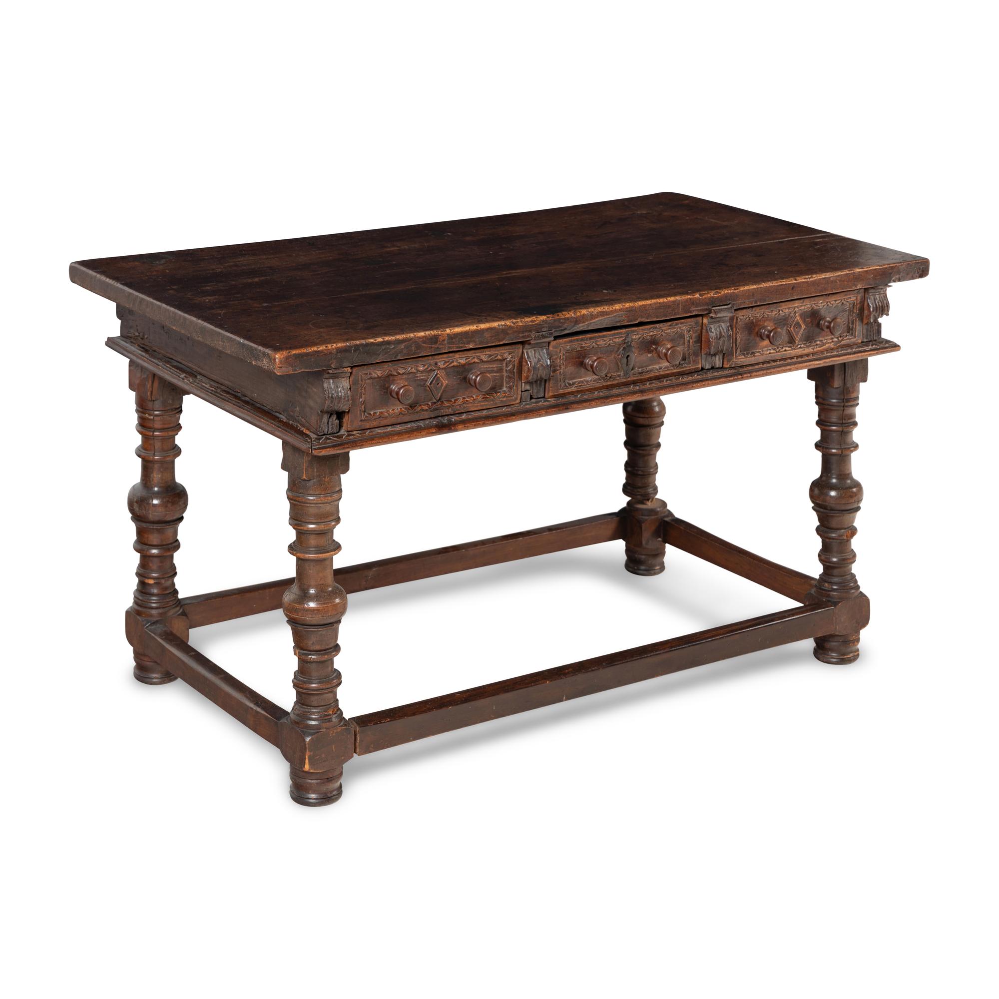 A Spanish Baroque Walnut Table