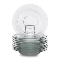A Set of Ten Etched Glass Soup Bowls