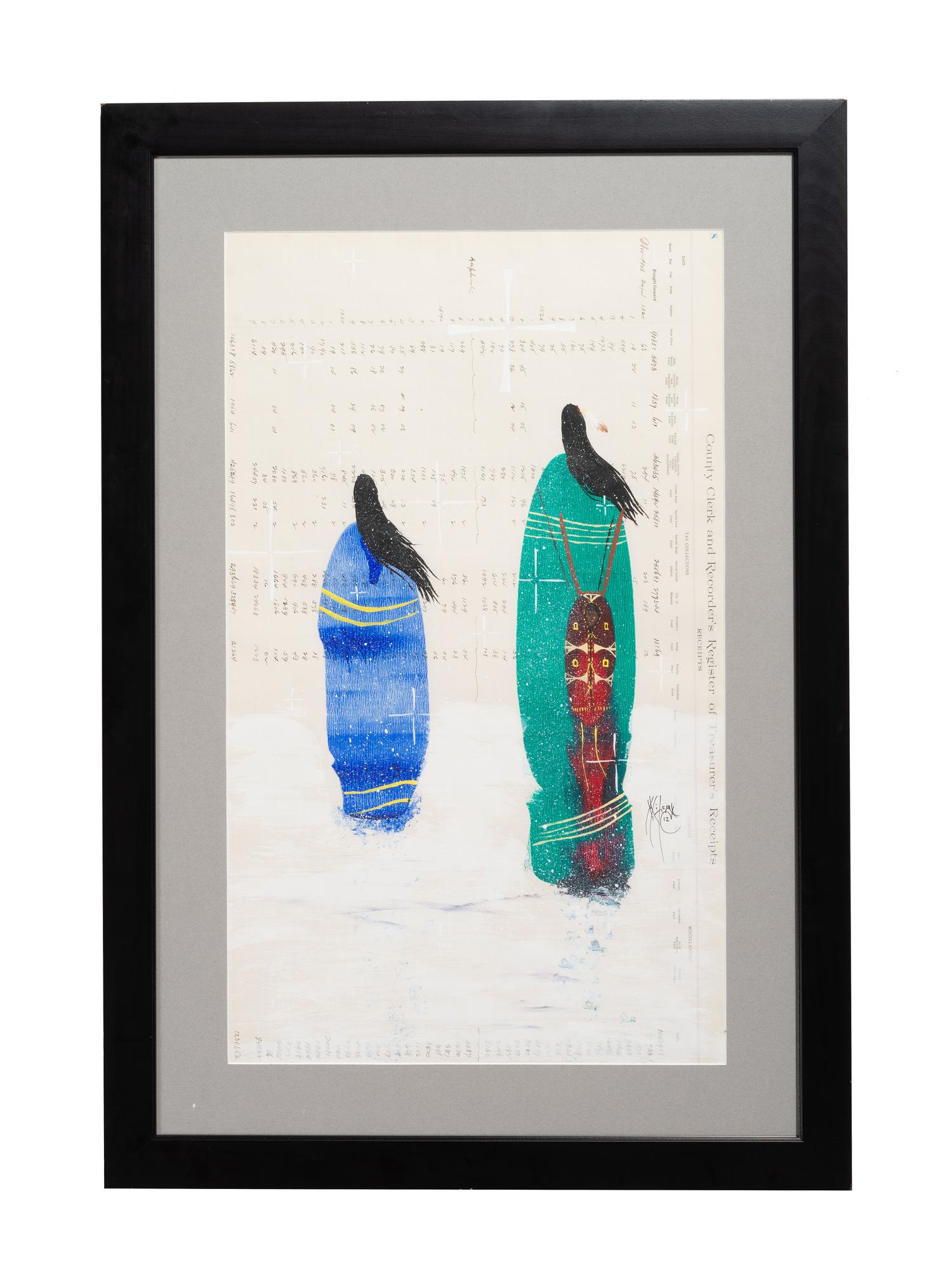 untitled, two figures in a winter storm