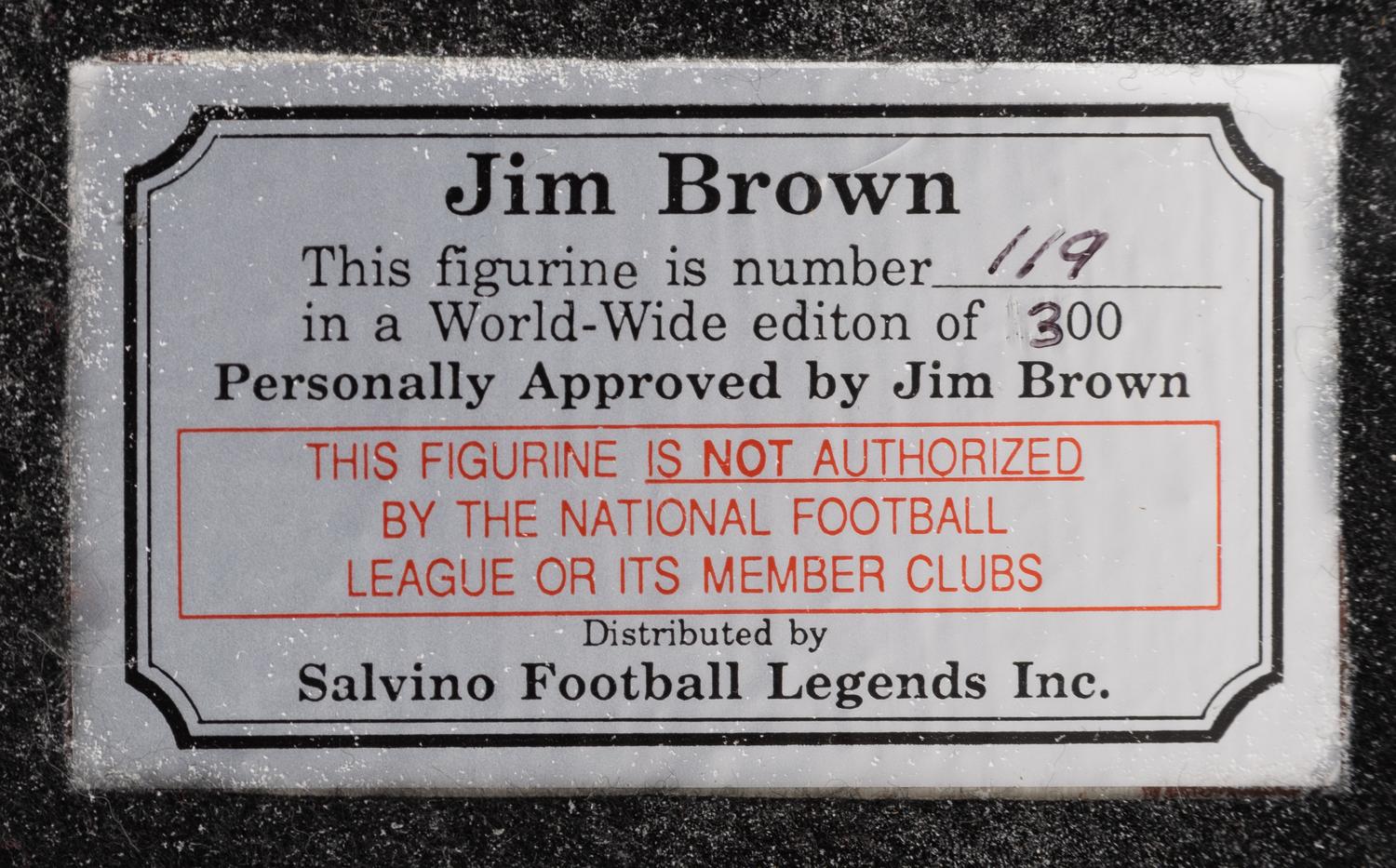 A Jim Brown Signed Autograph Salvino Figure,